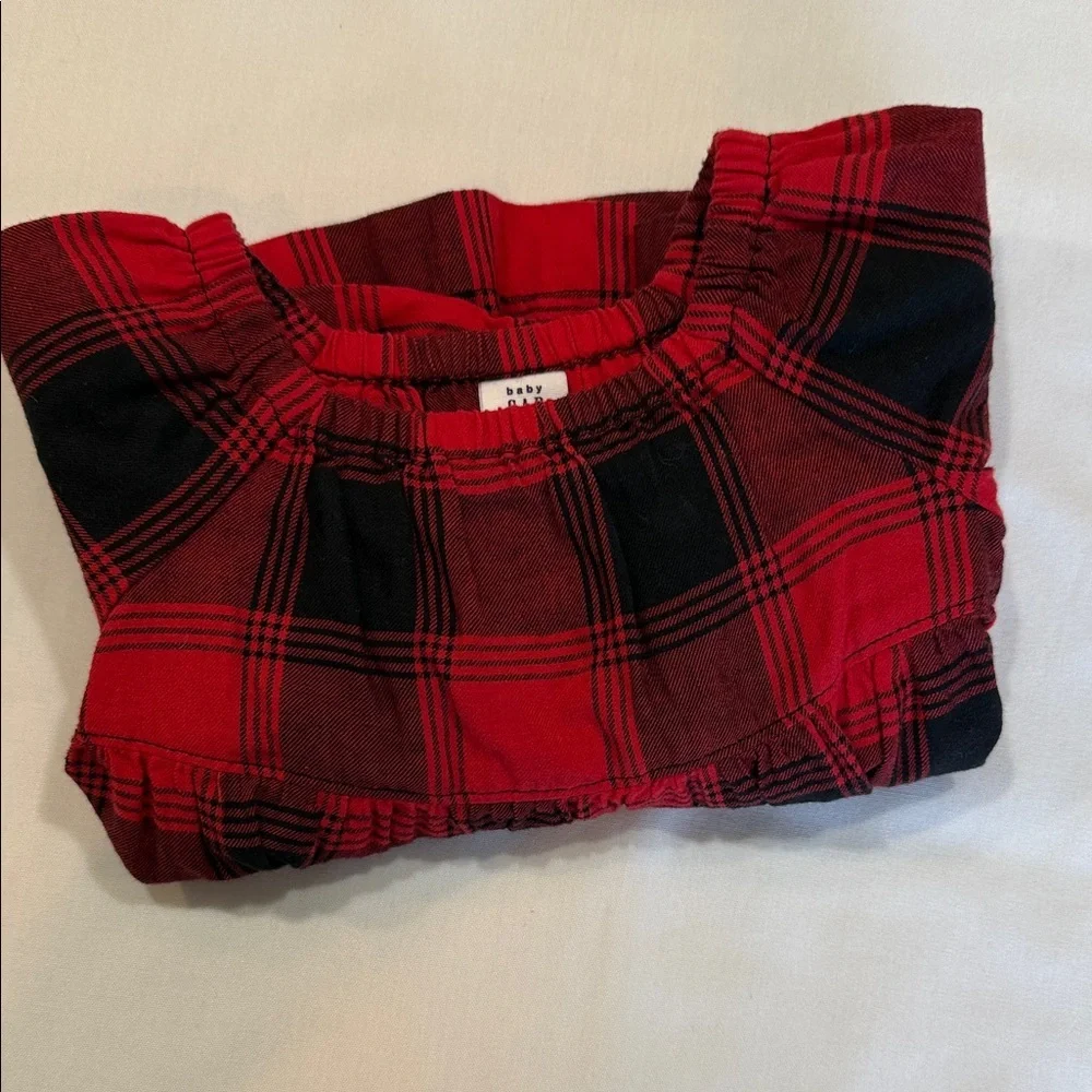 Adorable baby GAP Kids Red and Black Buffalo Plaid dress size 0-3 months